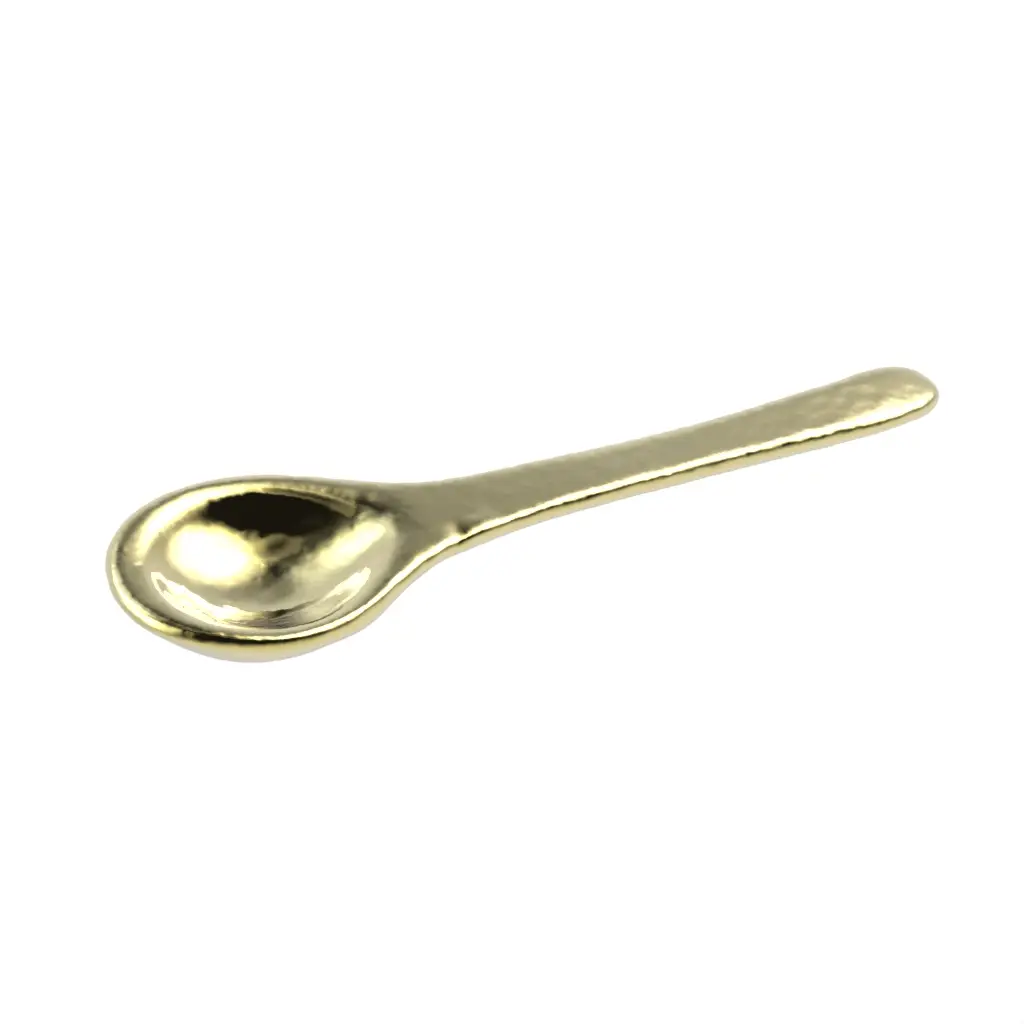 Condiment Spoon in Gold - Snacks Serveware - 3/4 View