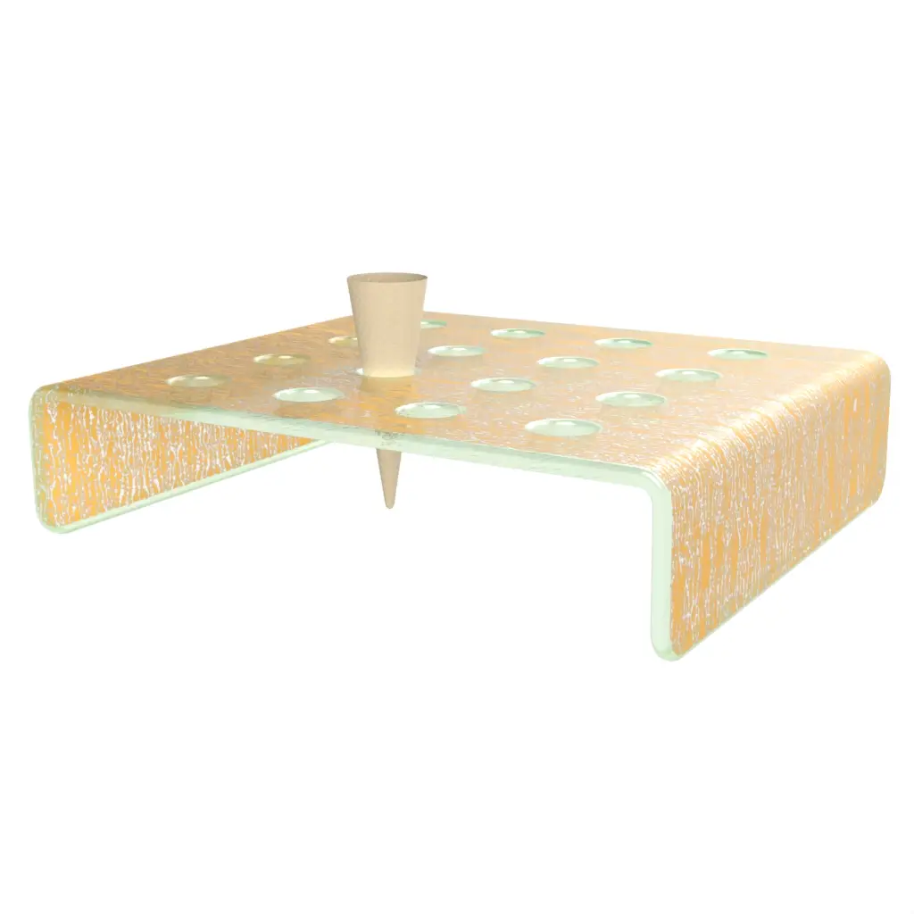 Cone Holder Stand in Matte Gold - Specialty Serveware - 3/4 View
