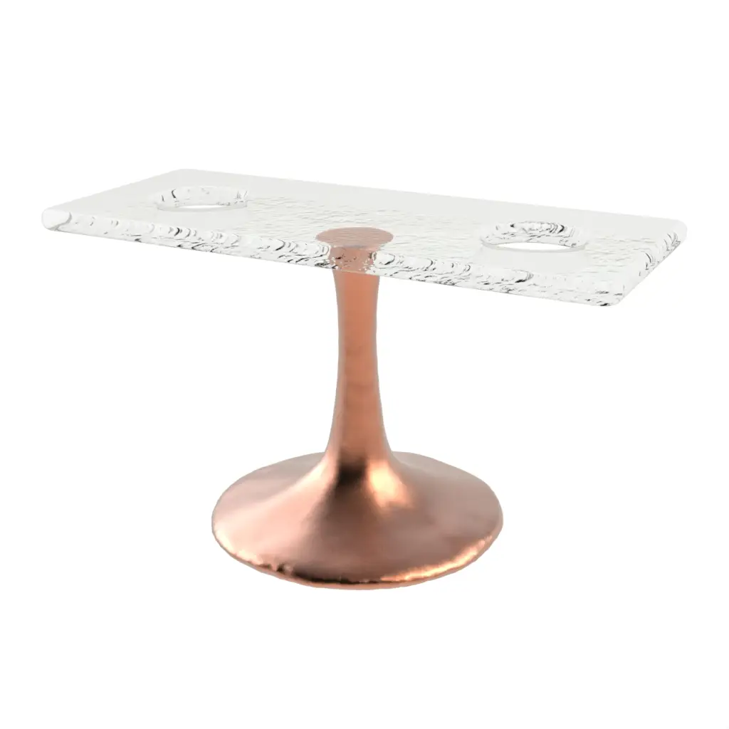 Cone Holder Stand in Glass With Texture - Specialty Serveware - 3/4 View