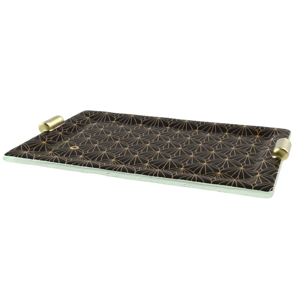 Decorative Accent Tray in Black - Hotel Room Decor - 3/4 View