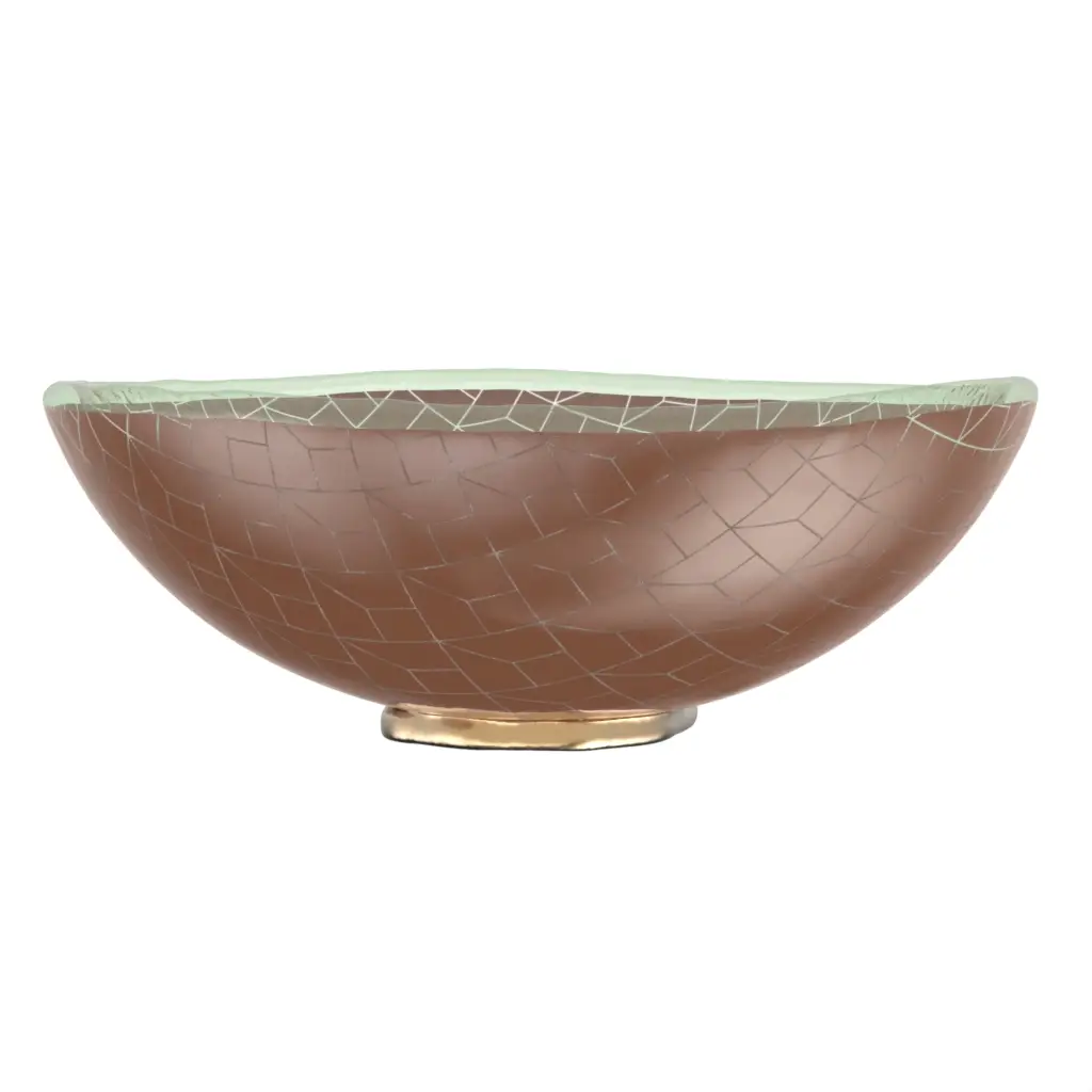 Decorative Footed Bowl in Tobacco Brown - Welcome Amenities - 3/4 View