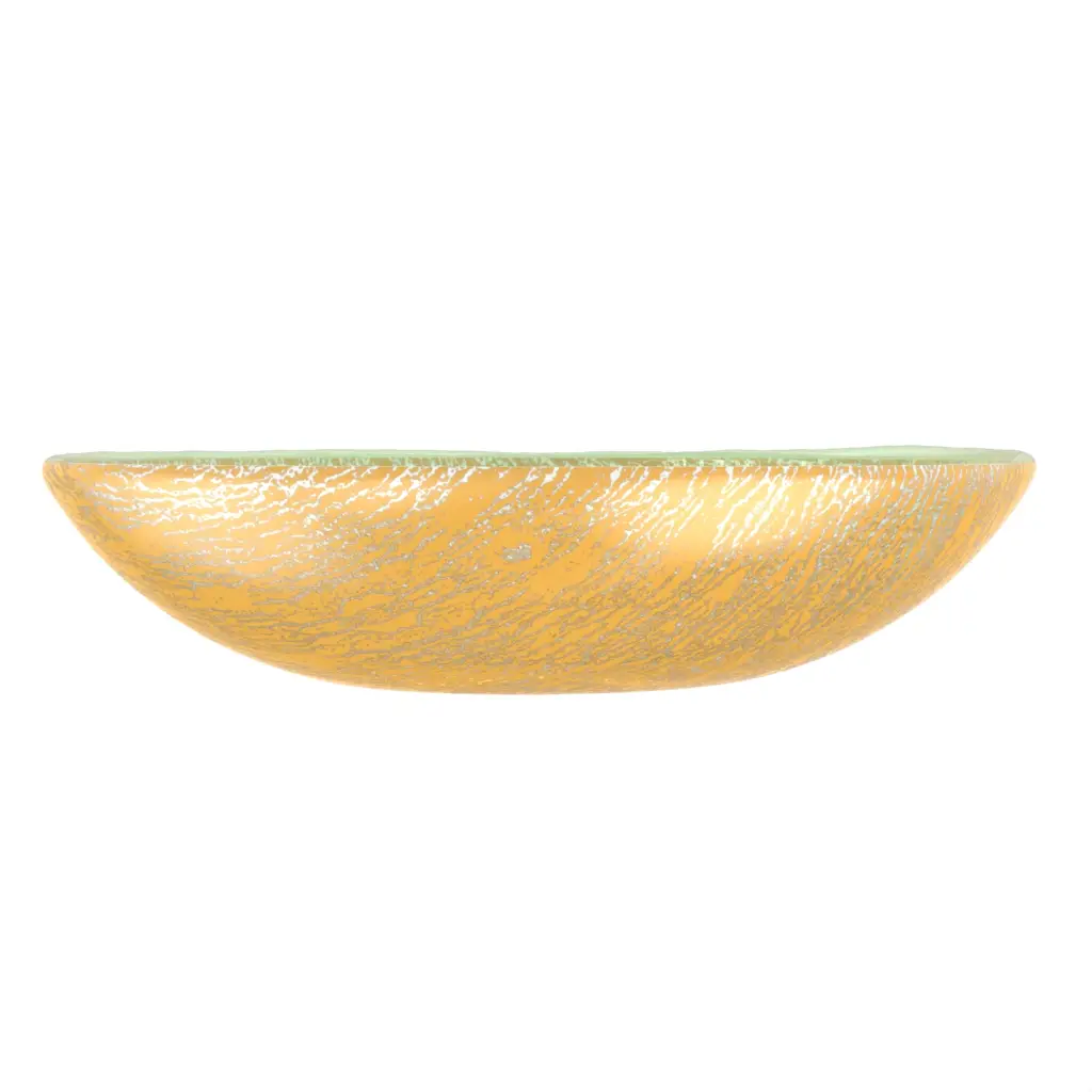Deep Glass Bowl in Matte Gold - Restaurant Bowls - 3/4 View