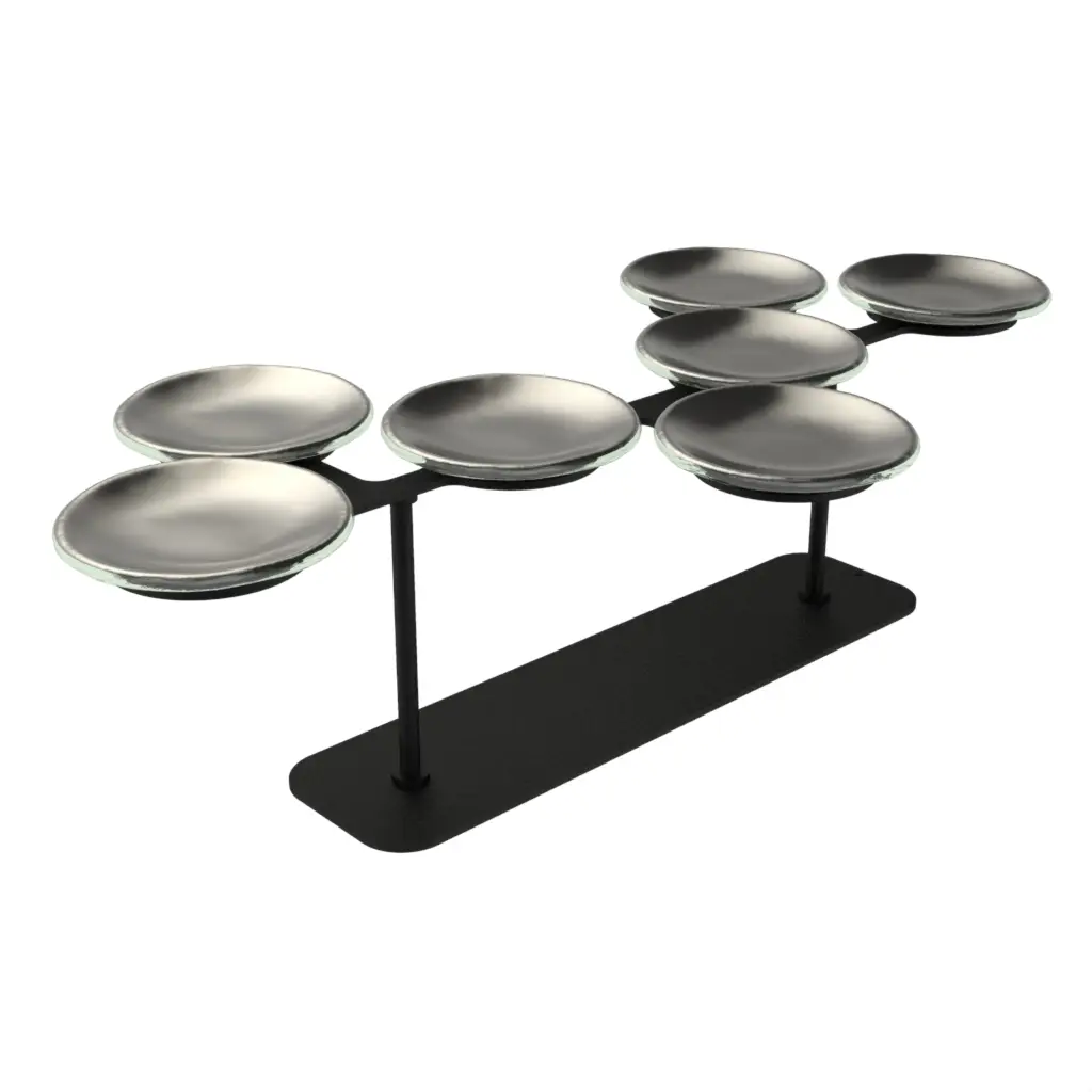 Dessert Plate With Stand in Platinum Silver - Tea Stands - 3/4 View