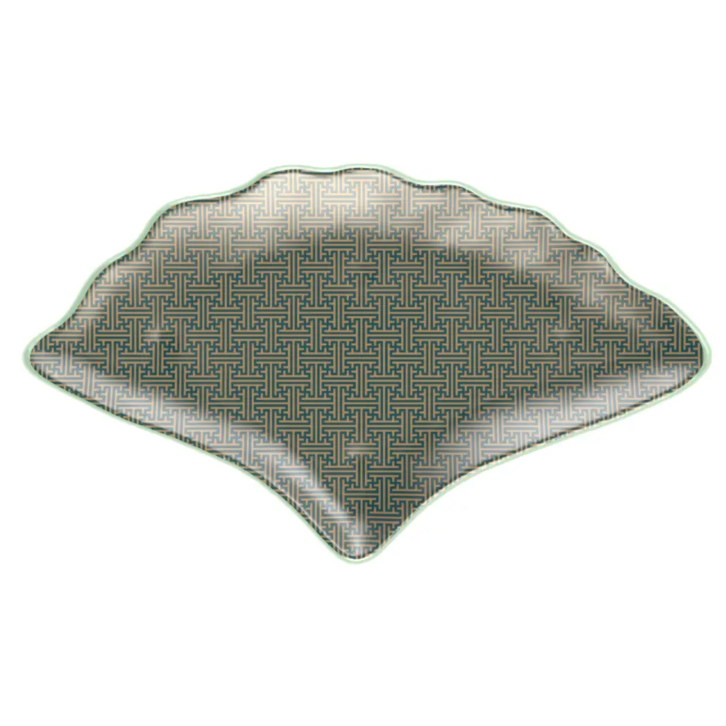 Dinner Plate Charger in Jungle Blue - Fine Dining Tableware - 3/4 View