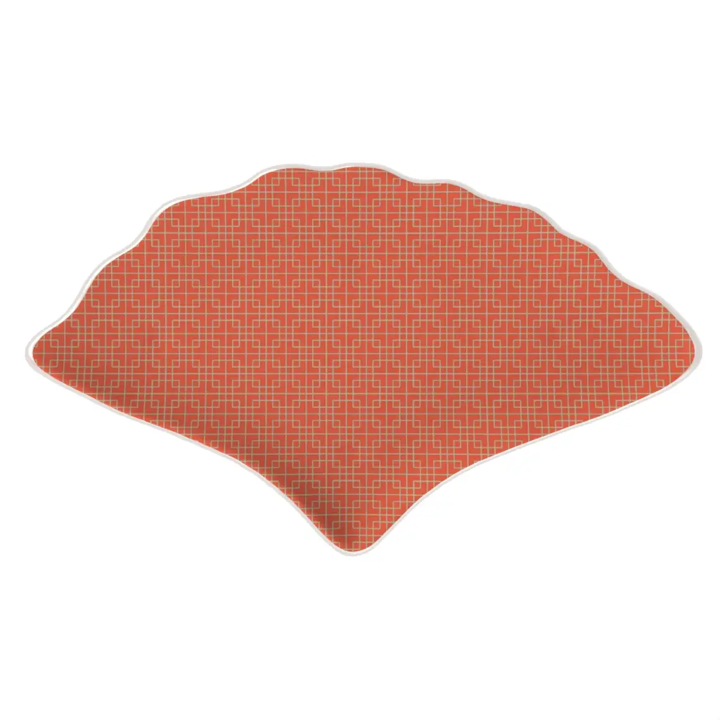 Dinner Plate Charger in Coral Red - Fine Dining Tableware - 3/4 View