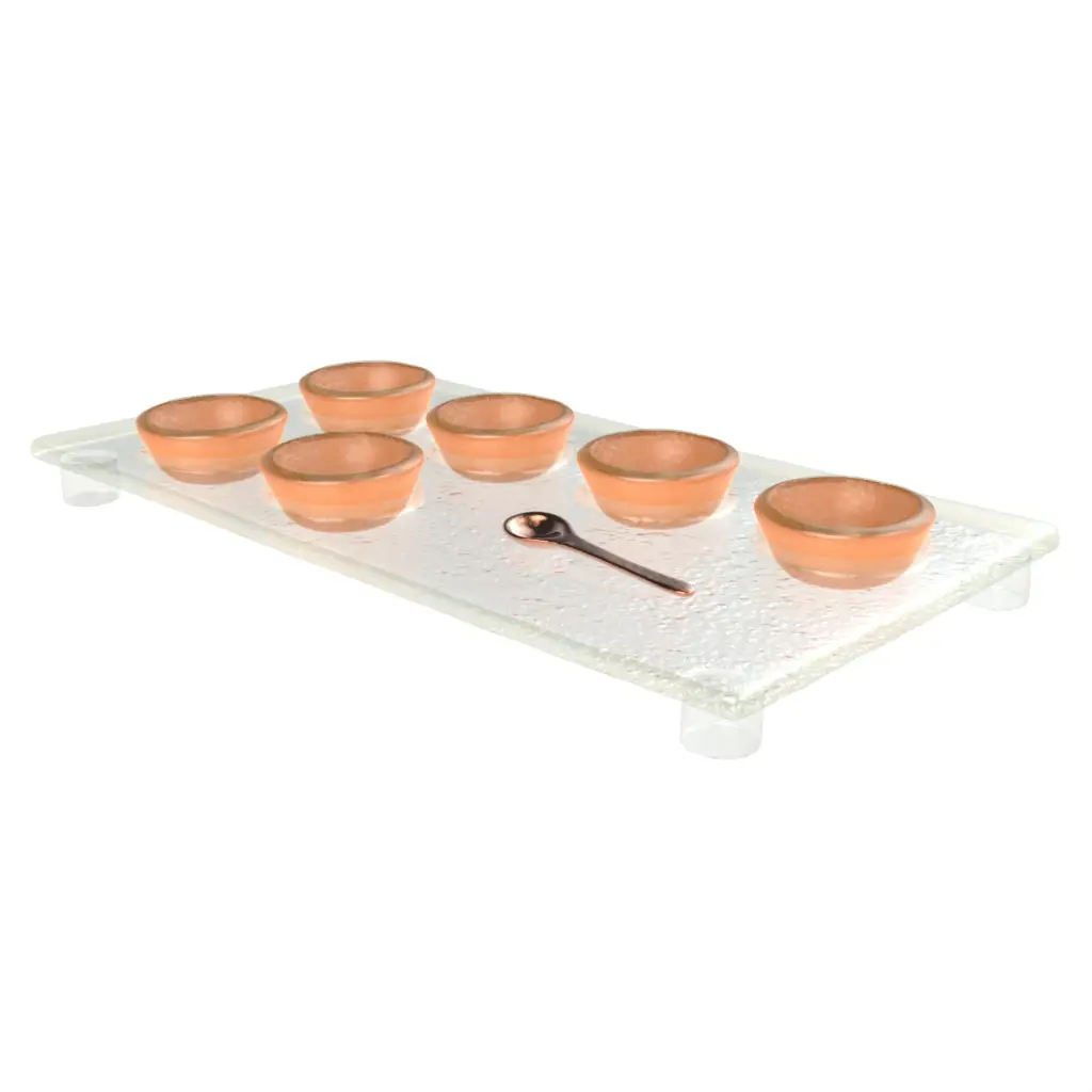 Dip Bowl Set in Copper - Snacks Serveware - 3/4 View