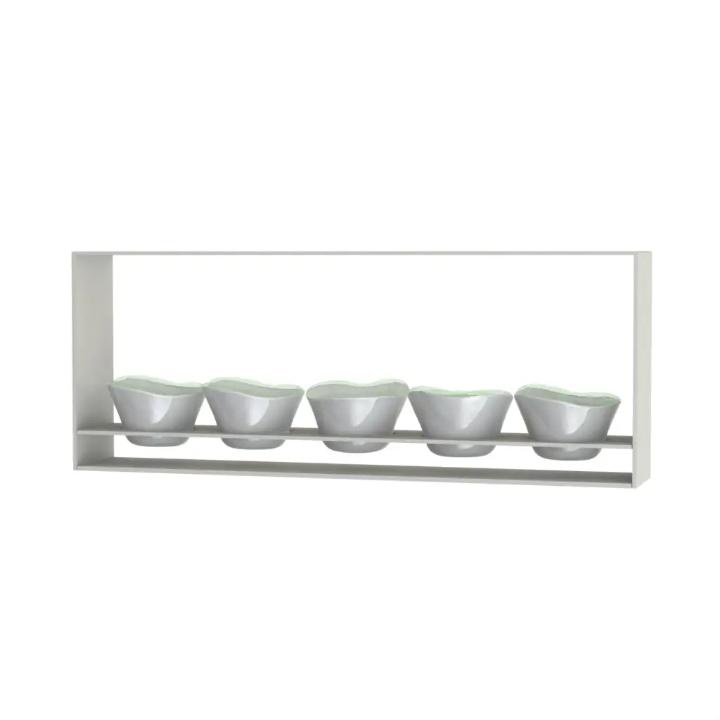 Dipping Bowl With Tray in Light Silver Gray - Snacks Serveware - 3/4 View