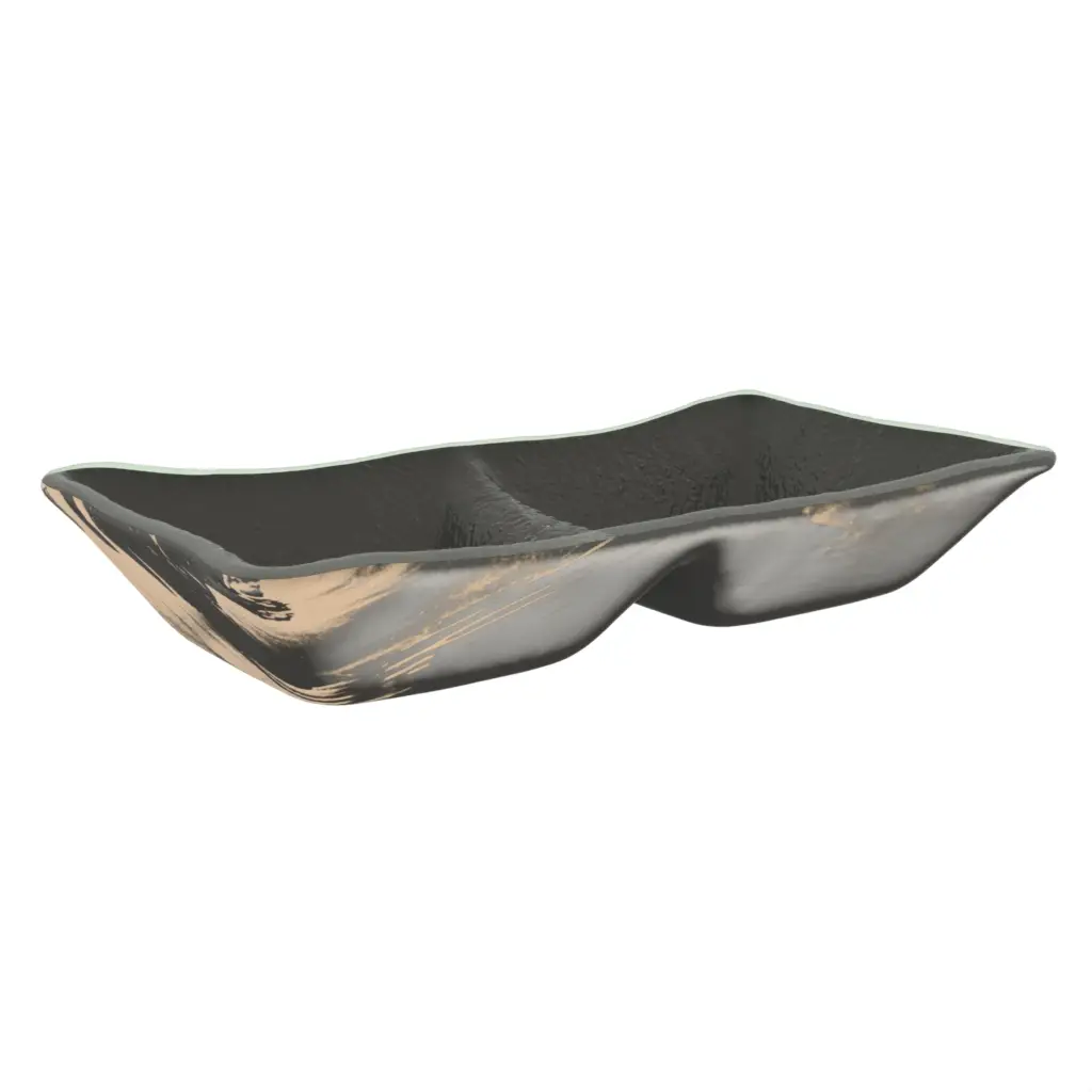 Divided Dish in Dark Gray - Serving Dishes - 3/4 View
