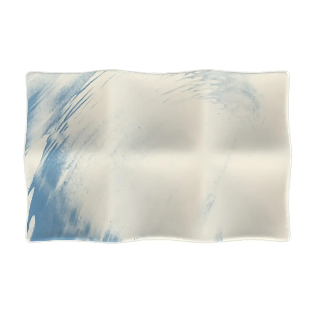 Divided Serving Platter in Niagara Blue - Serving Dishes - 3/4 View