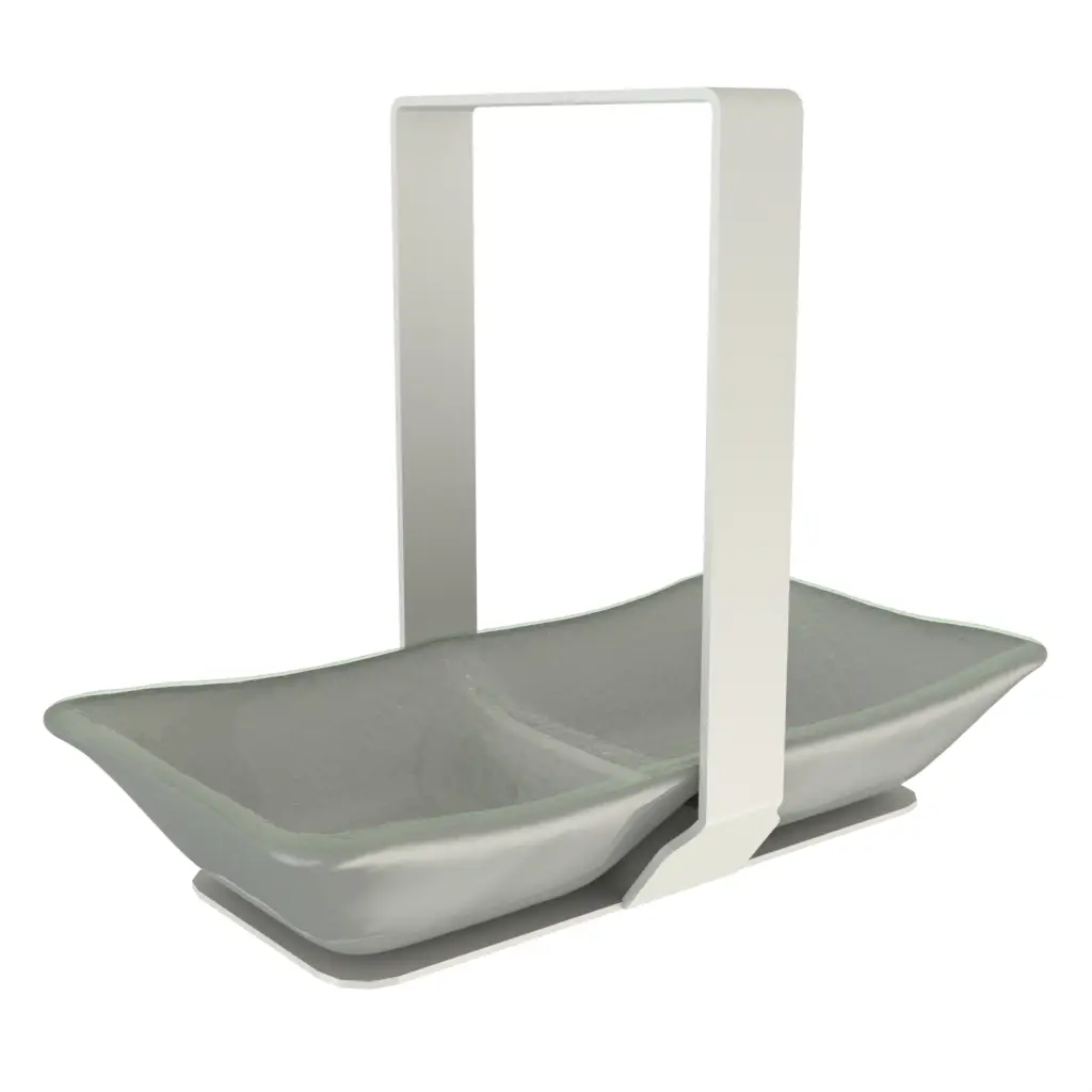 Double Dish Nut Bowl in Dark Silver Gray - Snacks Serveware - 3/4 View
