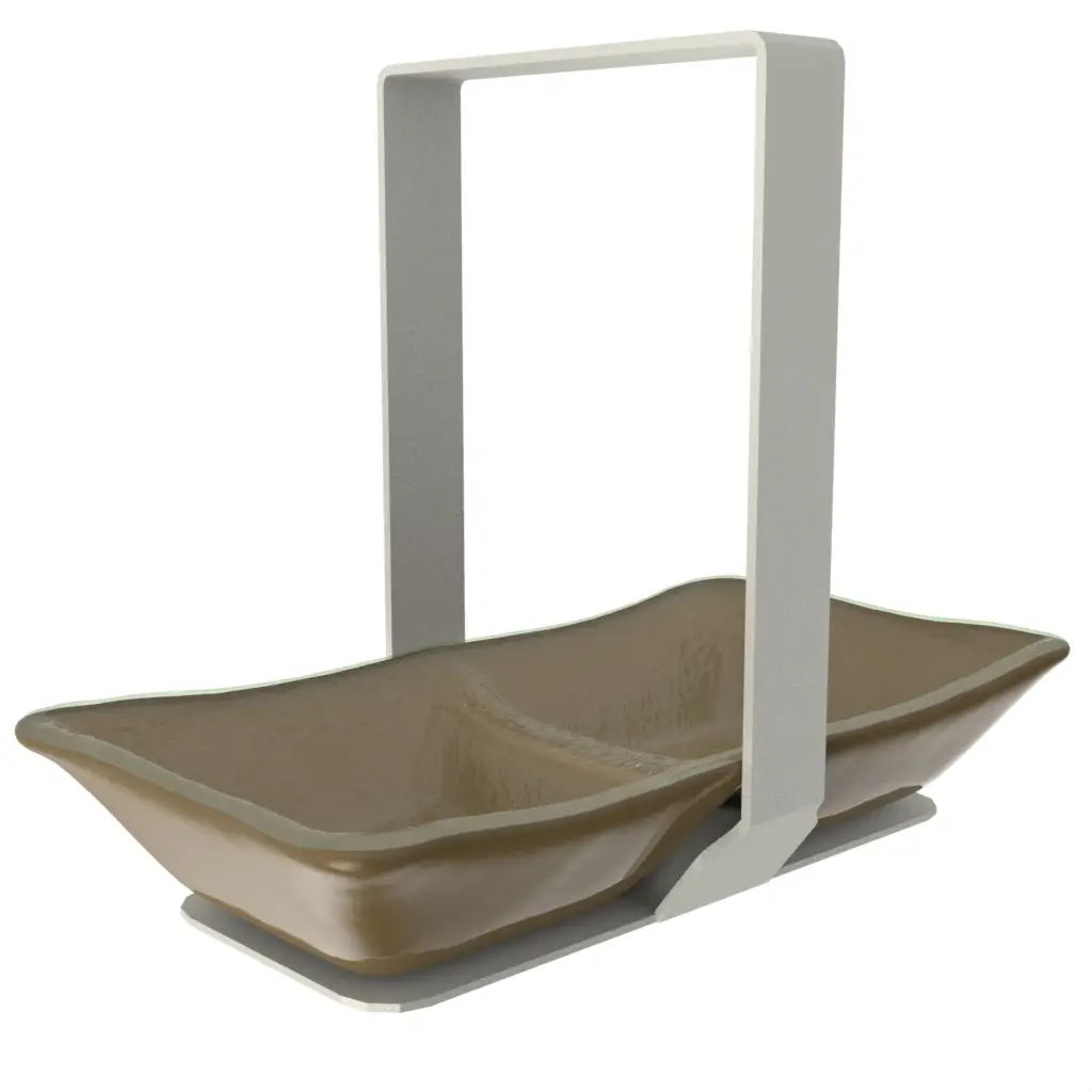 Double Dish Nut Bowl in Olive Green - Snacks Serveware - 3/4 View