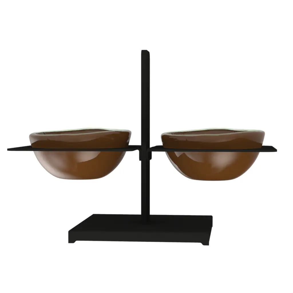 Double Dish Nut Bowl in Golden Brown - Snacks Serveware - 3/4 View