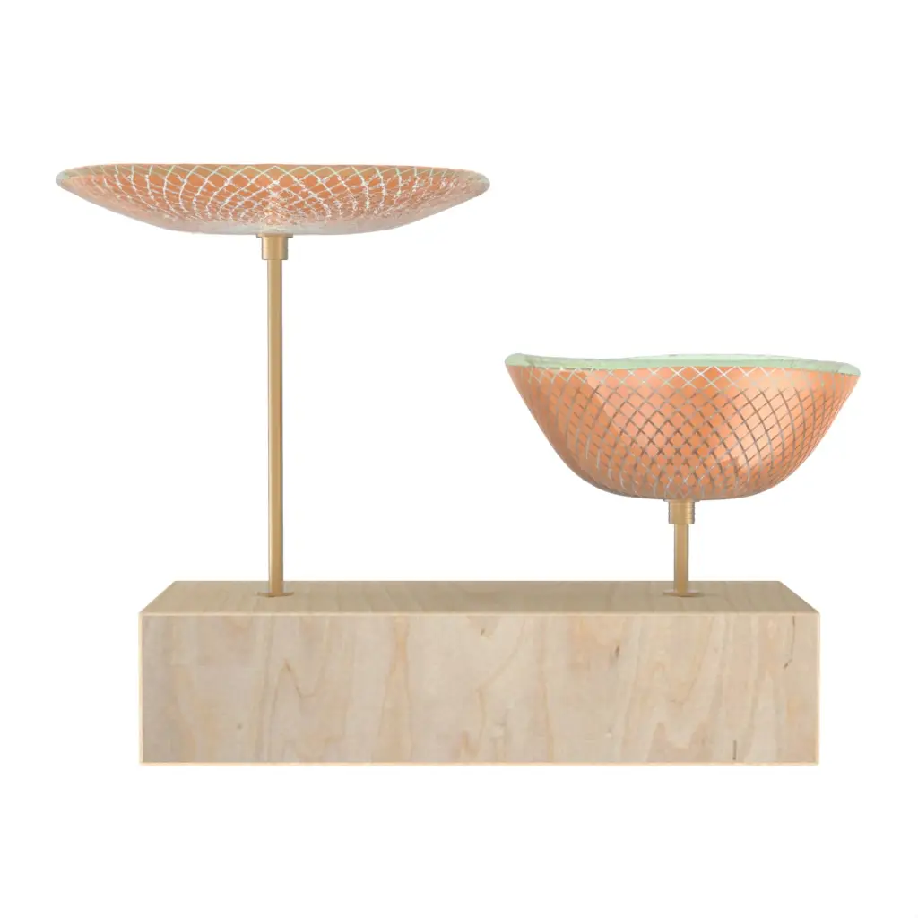 Double Dish Nut Bowl in Apricot Crush - Snacks Serveware - 3/4 View