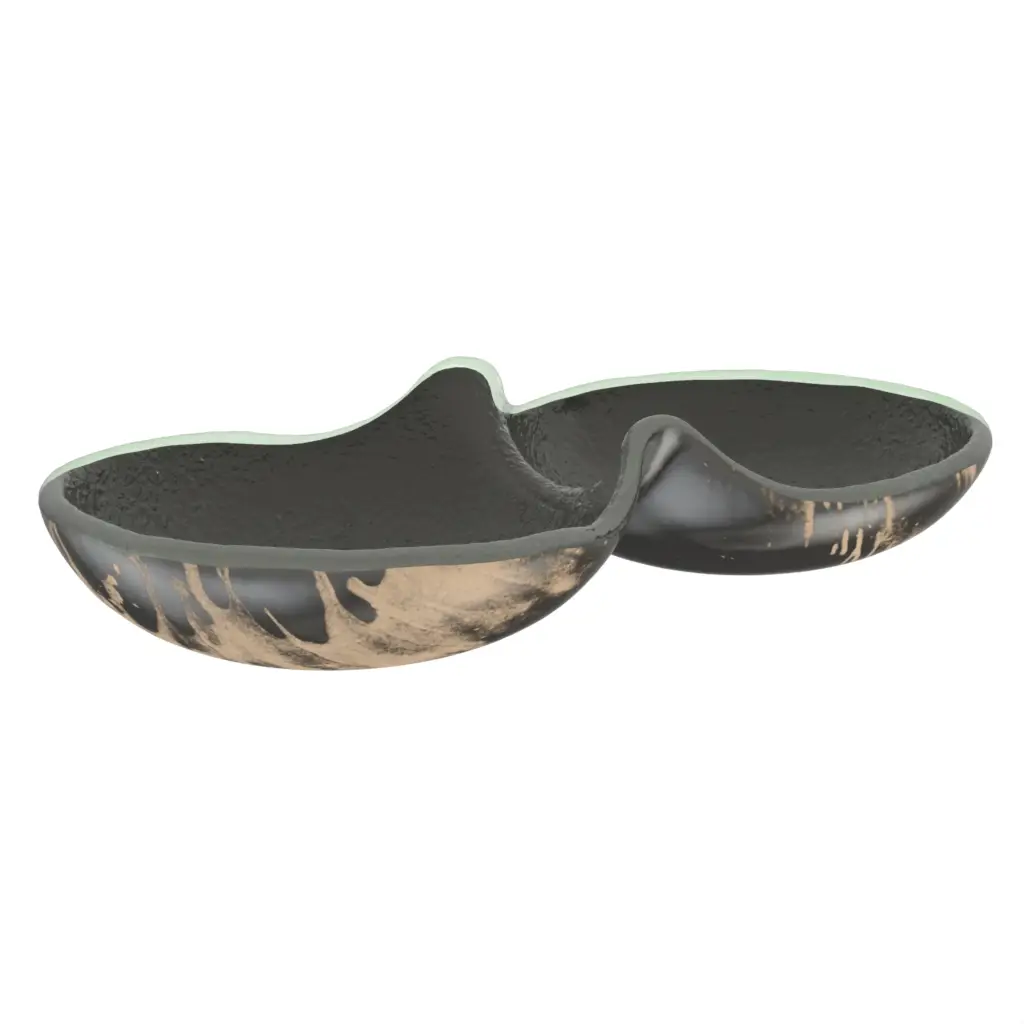 Double Nut Bowl in Dark Gray - Snacks Serveware - 3/4 View