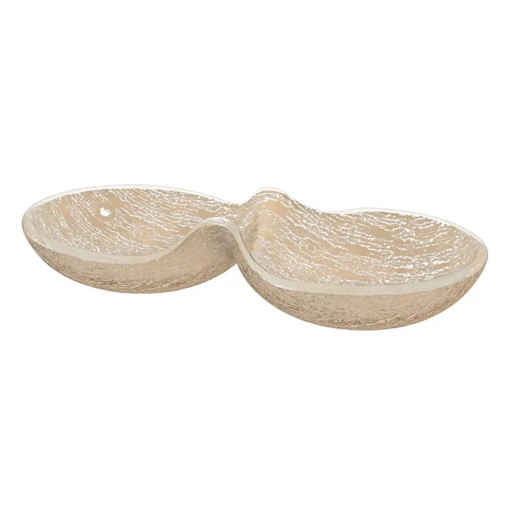 Double Nut Bowl in Almond Beige - Snacks Serveware - 3/4 View