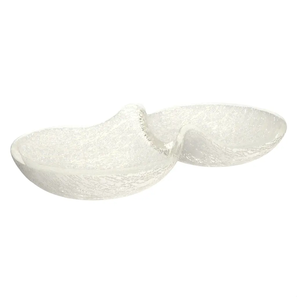 Double Nut Bowl in Birch White - Snacks Serveware - 3/4 View