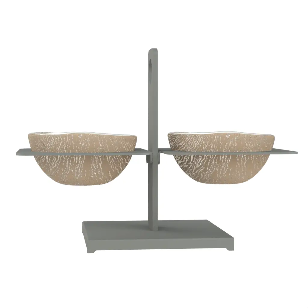 Double Nut Bowl in Almond Beige - Snacks Serveware - 3/4 View
