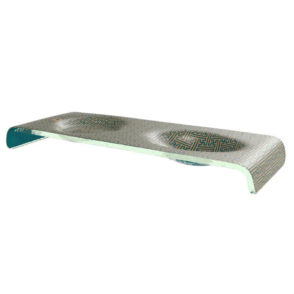 Elevated Serving Tray in Jungle Blue - Serving Dishes - 3/4 View