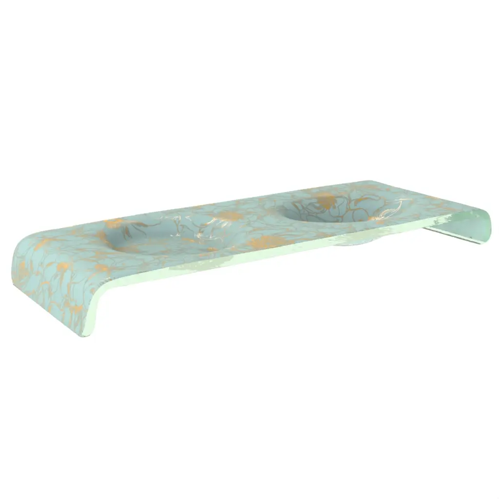 Elevated Serving Tray in Aquamarine - Serving Dishes - 3/4 View