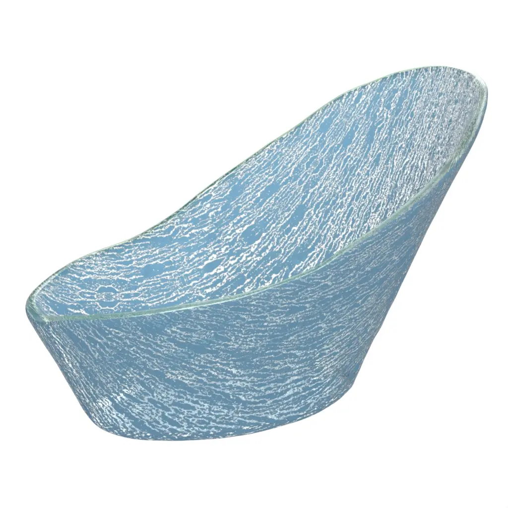 Extra Large Bowl in Niagara Blue - Slanted Bowls and Plates - 3/4 View