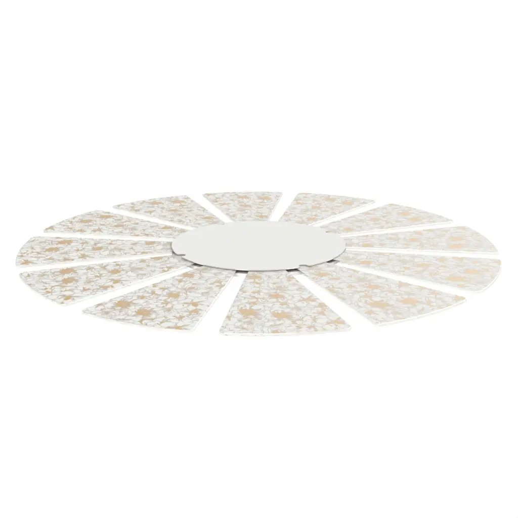 Extra Large Lazy Susan in Milk White - Fine Dining Tableware - 3/4 View
