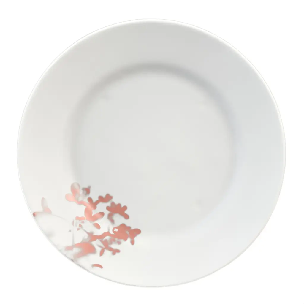 Floral Dessert Plate in Milk White - Restaurant Plates - 3/4 View