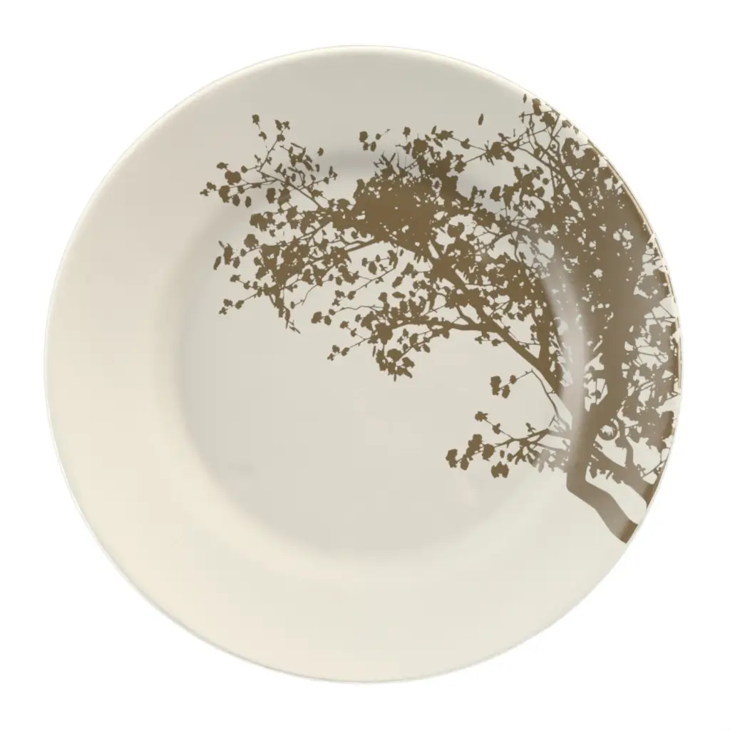 Floral Dessert Plate in Birch White - Restaurant Plates - 3/4 View