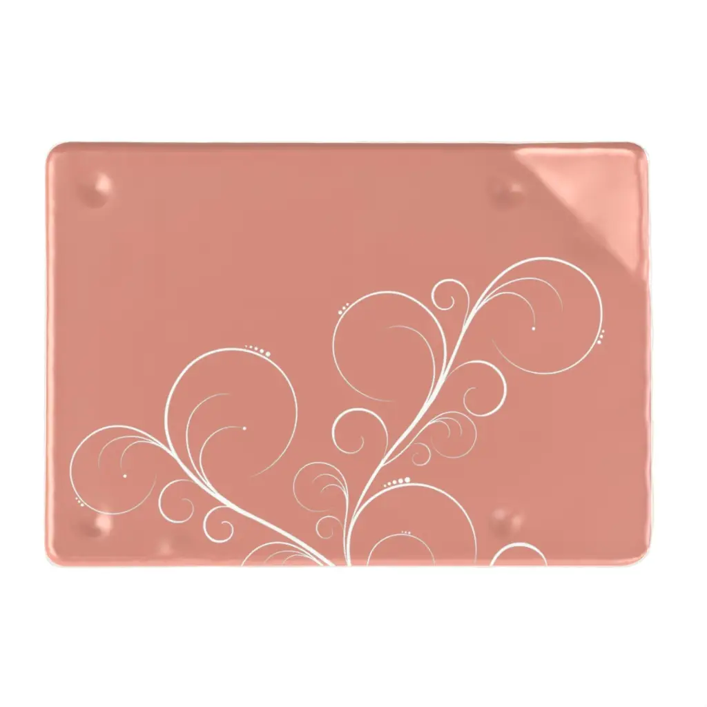 Floral Dessert Plate in Light Salmon Pink - Restaurant Plates - 3/4 View