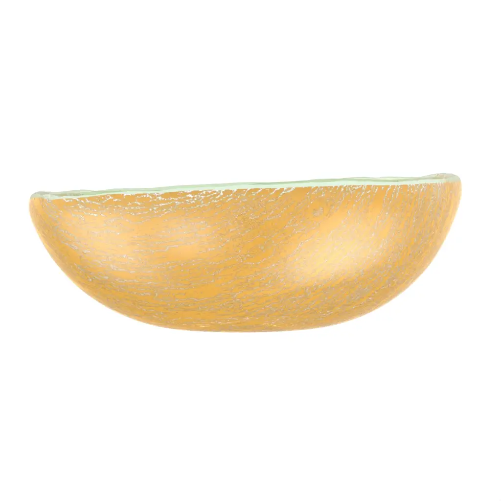 Food Display Bowl in Matte Gold - Buffet Serveware - 3/4 View