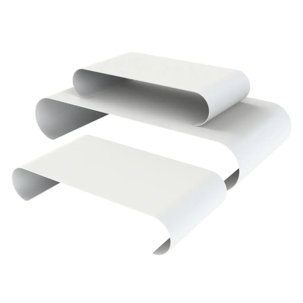 Food Display Risers In White - Buffet Risers Stands - 3/4 View