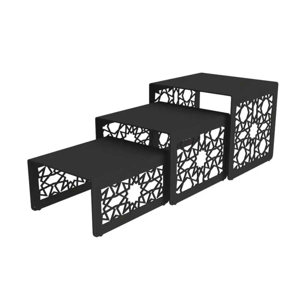 Food Display Risers in Black - Buffet Risers Stands - 3/4 View