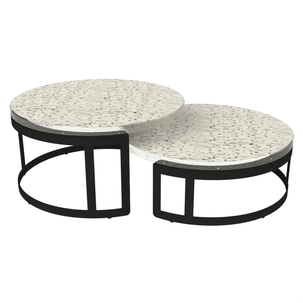 Nesting Risers in Birch White - Buffet Risers Stands - 3/4 View