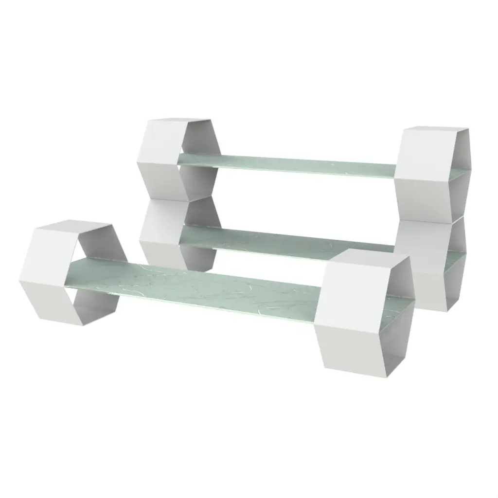 Food Display Stand in Teal Turquoise - Buffet Risers Stands - 3/4 View