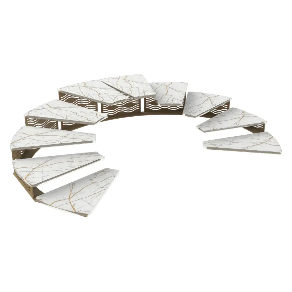 Food Display Stand in Milk White - Buffet Risers Stands - 3/4 View