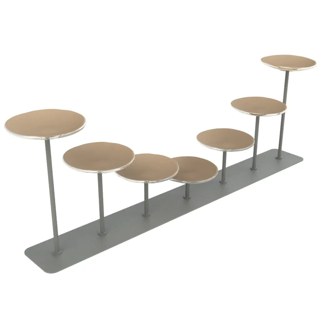 Food Display Stand in Almond Beige - Buffet Risers Stands - 3/4 View