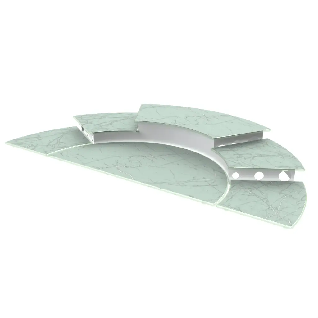 Food Display Stand in Teal Turquoise - Buffet Risers Stands - 3/4 View