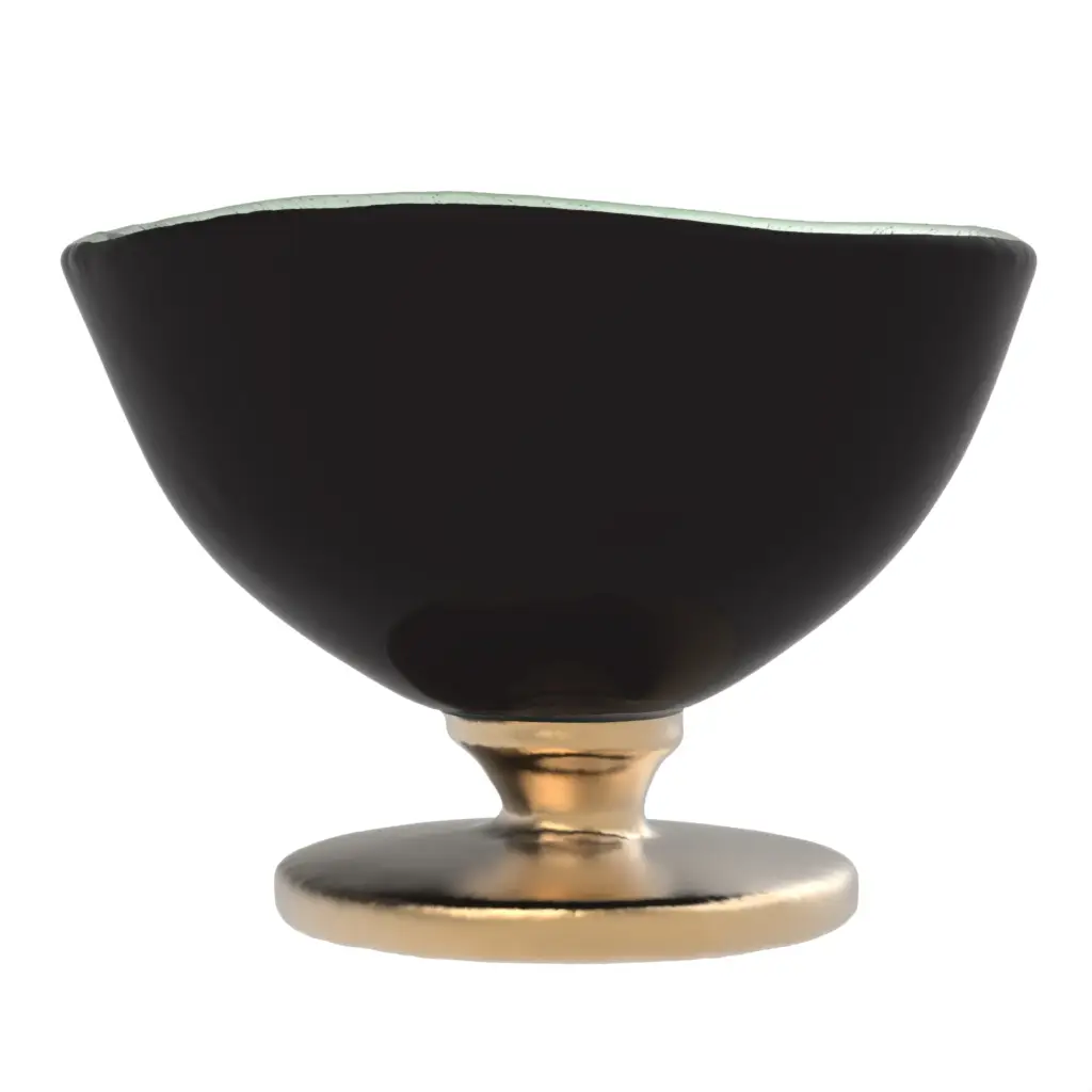 Footed Dessert Bowl in Black - Restaurant Bowls - 3/4 View