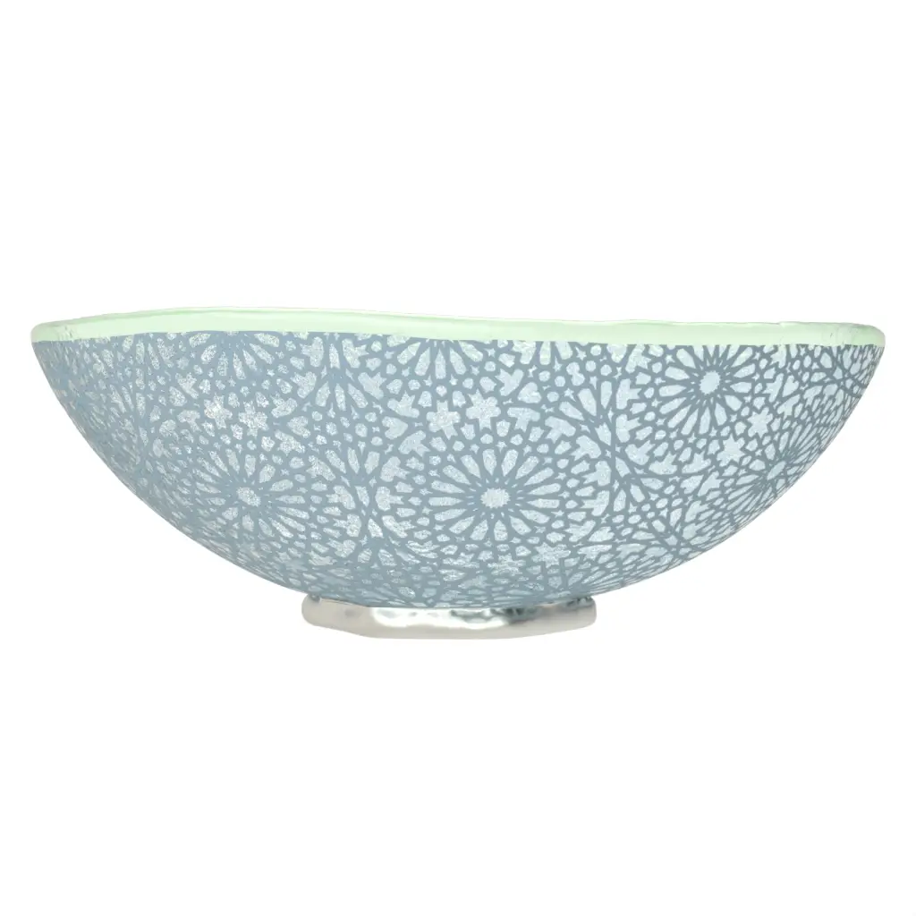 Footed Fruit Bowl in Light Blue - Welcome Amenities - 3/4 View