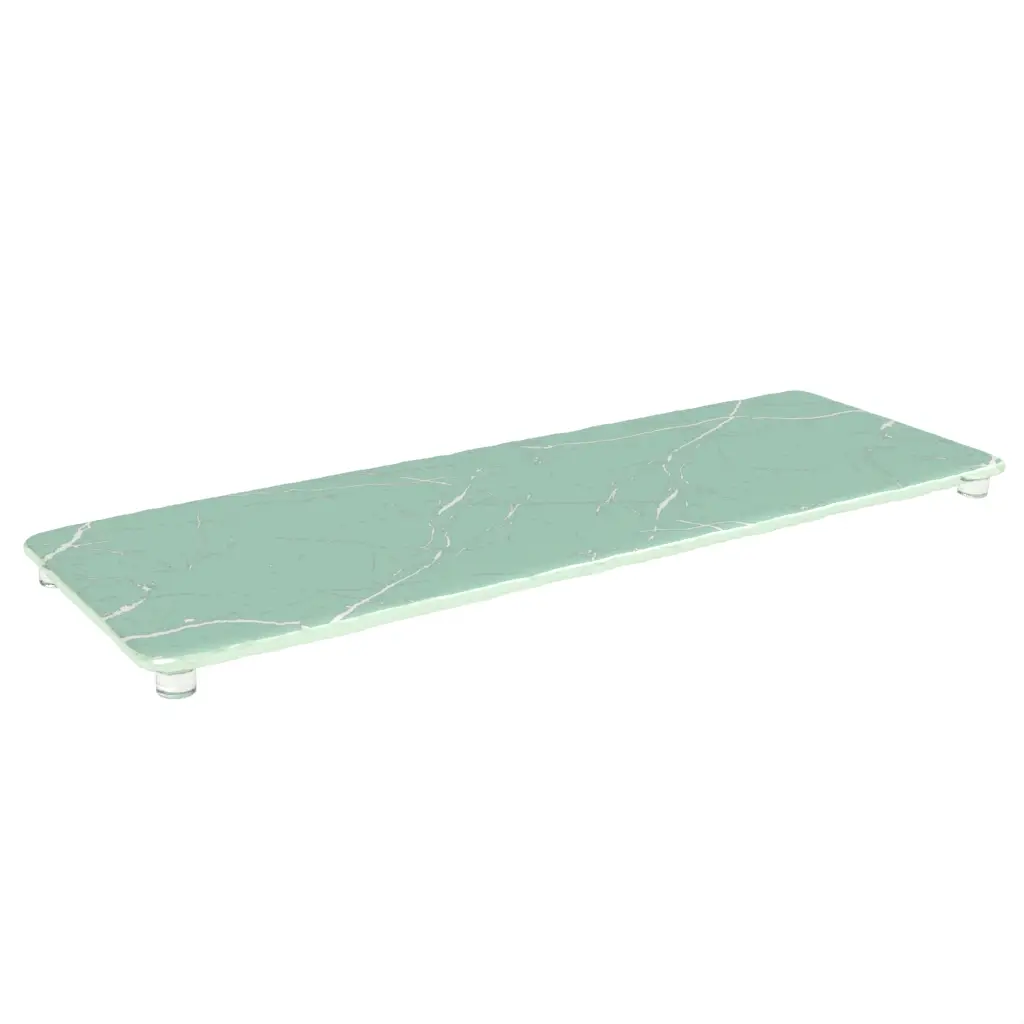 Footed Serving Board in Teal Turquoise - Serving Dishes - 3/4 View