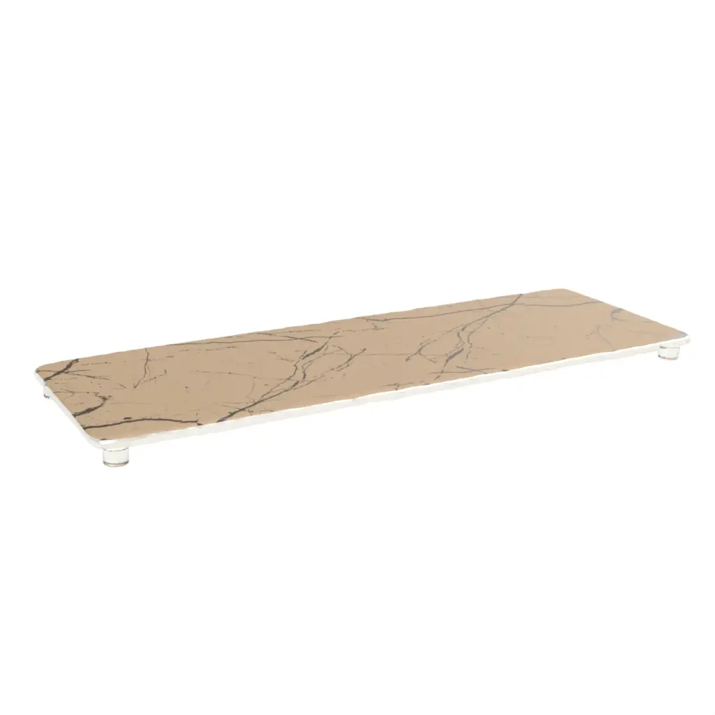 Footed Serving Board in Almond Beige - Serving Dishes - 3/4 View