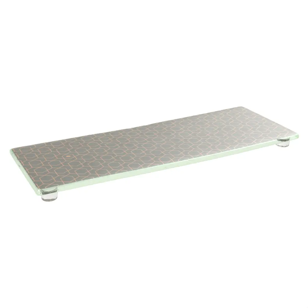 Footed Serving Board in Dark Silver Gray - Serving Dishes - 3/4 View