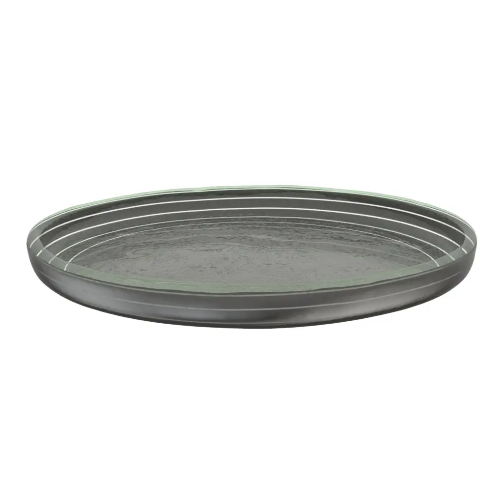 Glass Appetizer Plate in Dark Gray - Side Plates - 3/4 View