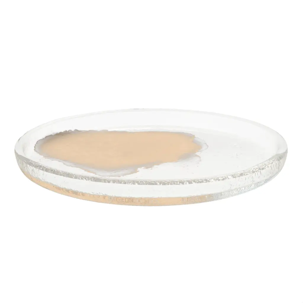 Glass Appetizer Plate in Almond Beige - Side Plates - 3/4 View