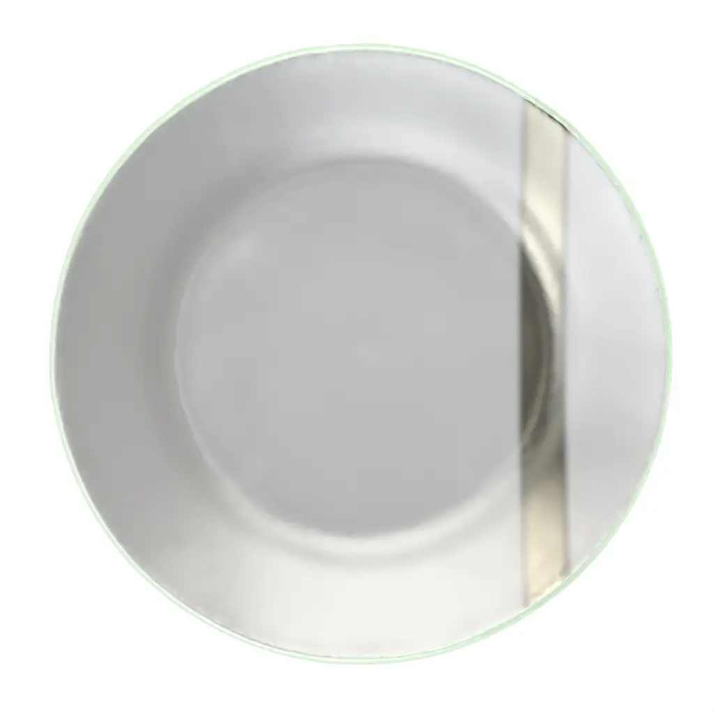 Glass Appetizer Plate in Light Silver Gray - Side Plates - 3/4 View