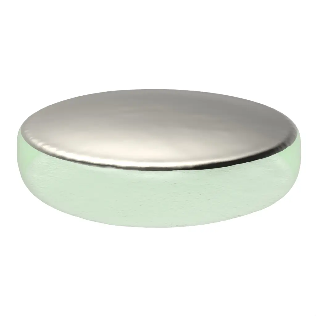 Glass Butter Pat in Platinum Silver - Bread & Butter - 3/4 View