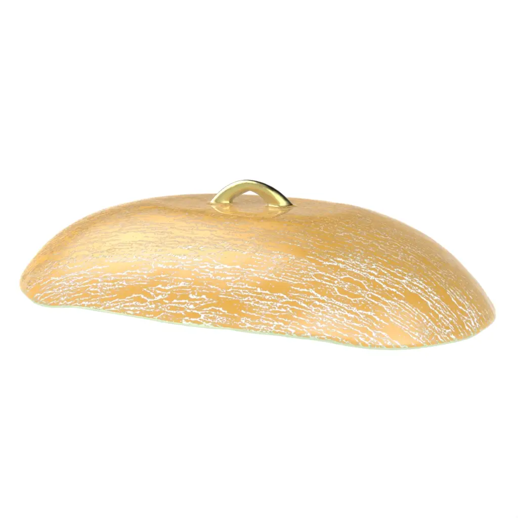 Glass Cake Cloche in Matte Gold - Cake Stands - 3/4 View