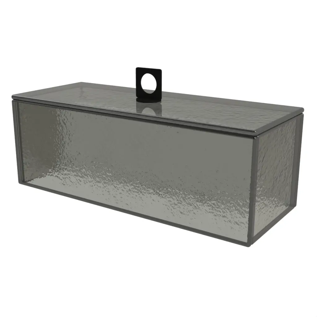 Glass Cake Cloche in Gray Textured Glass - Cake Stands - 3/4 View