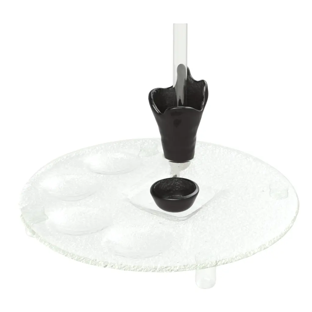 Glass Caviar Server in Black - Specialty Dinnerware - 3/4 View