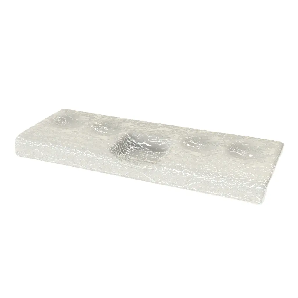 Glass Caviar Server in Birch White - Specialty Dinnerware - 3/4 View