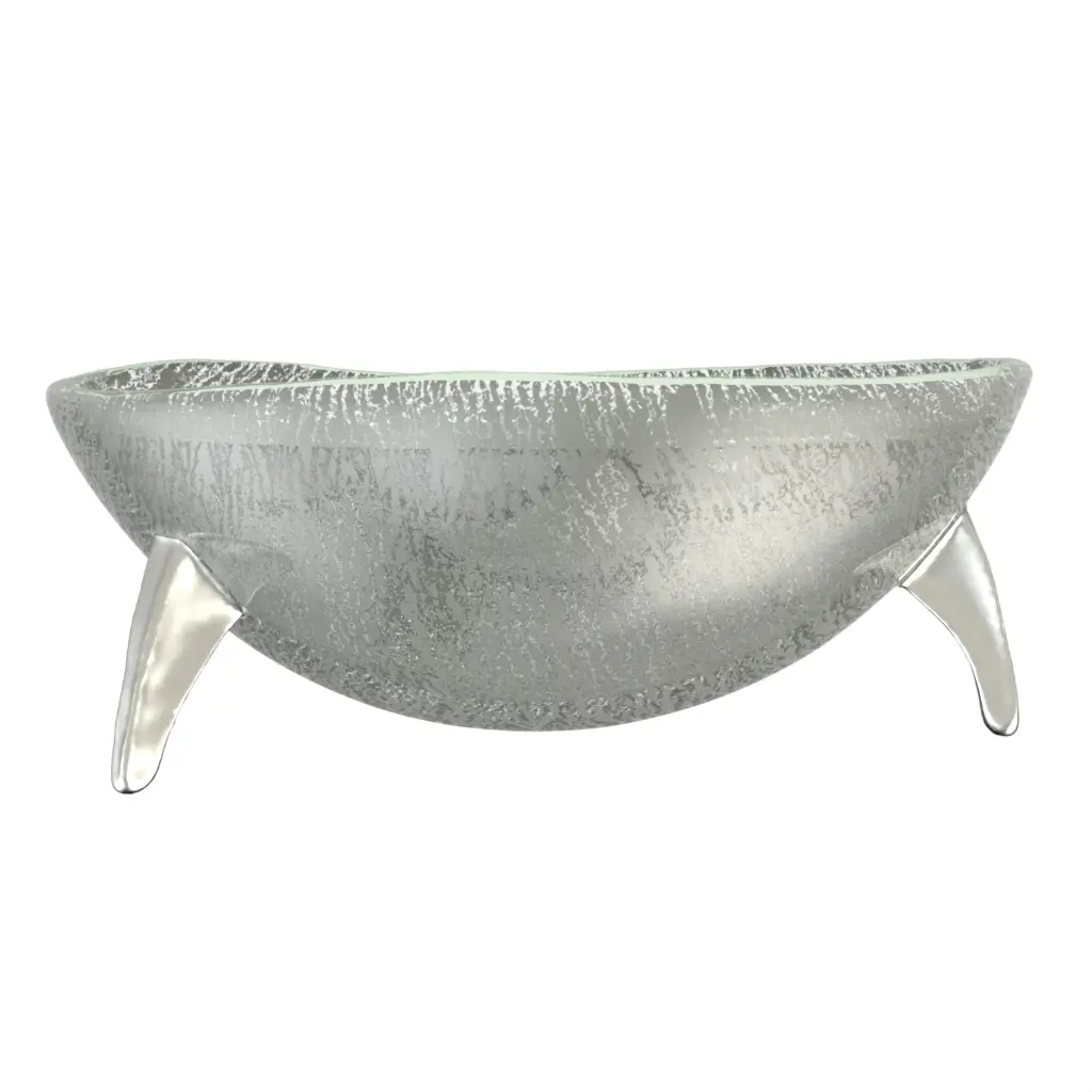 Glass Caviar Server in Dark Silver Gray - Specialty Dinnerware - 3/4 View